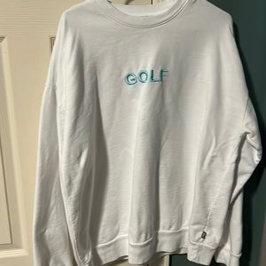 GOLF WANG  brand white and teal men’s sweat shirt